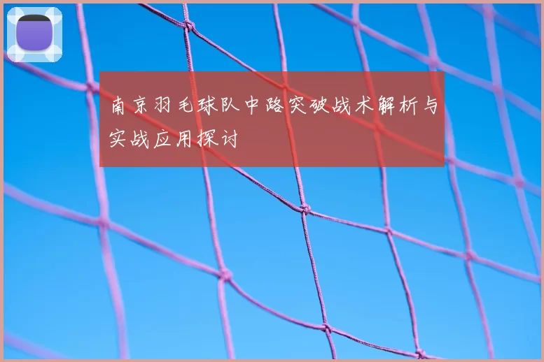 南京羽毛球队中路突破战术解析与实战应用探讨